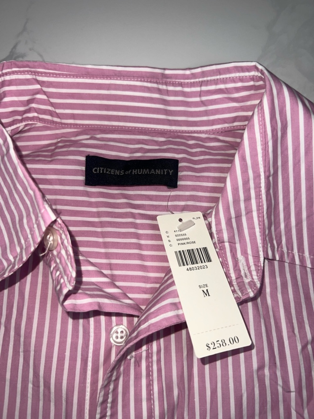 Citizens Of Humanity Pink and White Striped Shirt - Picture 5 of 6
